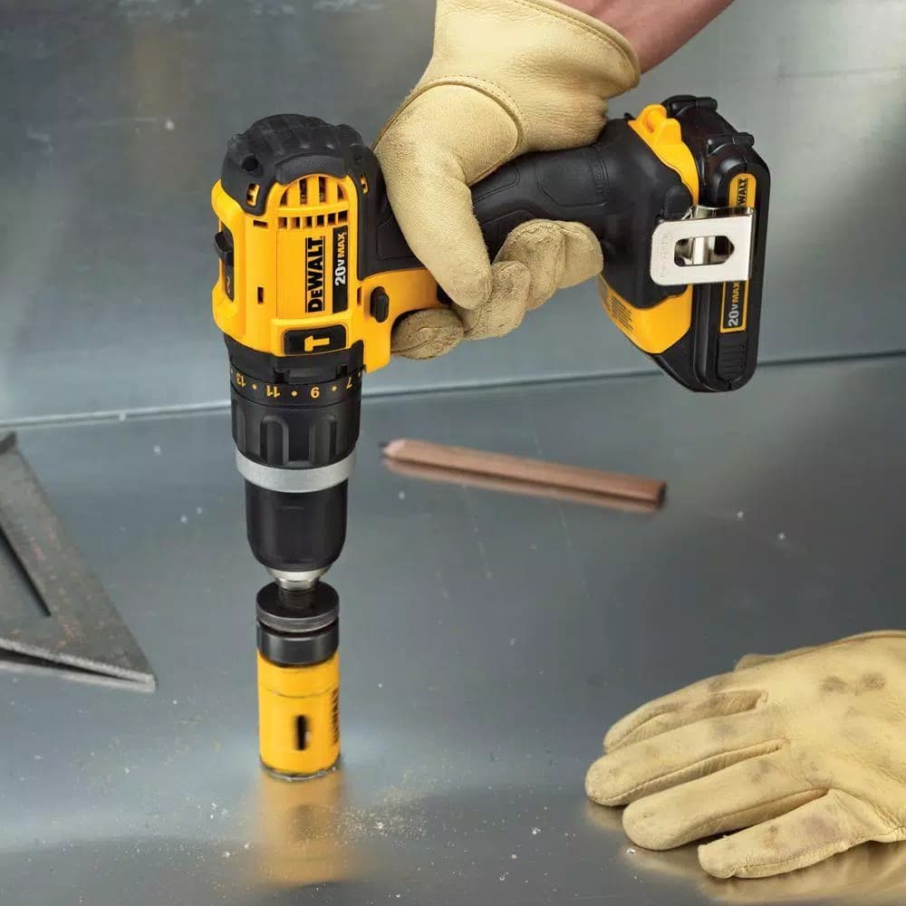 DEWALT 20V MAX Cordless 1/2 in. Compact Hammer Drill/Driver Kit with (2) 1.5Ah Batteries & 108-Piece Mechanics Tool Set