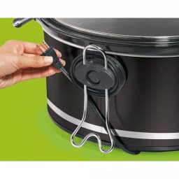 Hamilton Beach 8 Qt. Black Oval Slow Cooker with Glass Lid and Temperature Settings thumbnail 3