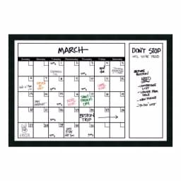Amanti Art 38 in. W x 26 in. H Framed Glass Dry Erase Calendar Board, Mezzanotte Satin Black Wood thumbnail 1