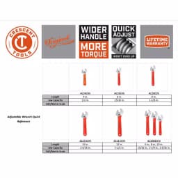 Crescent 2-Piece Adjustable Wrench Set, 6 in. and 10 in. thumbnail 2