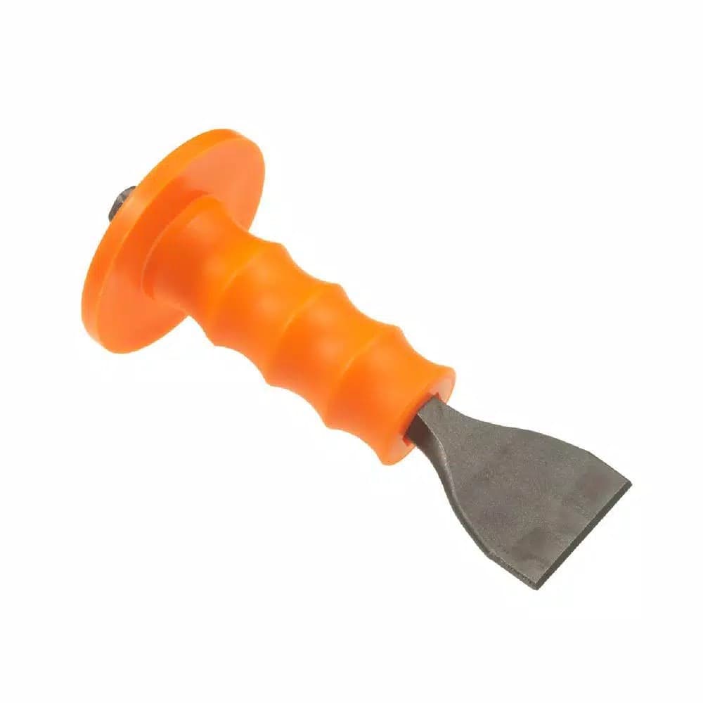 Mayhew Guardian Handguard Mason Chisel, 3-1/4 in. Flat Tip, High Carbon Steel