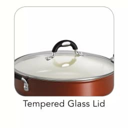 Tramontina Gourmet Deluxe 11 in. Aluminum Ceramic Nonstick Skillet with Glass Lid, Copper thumbnail 3