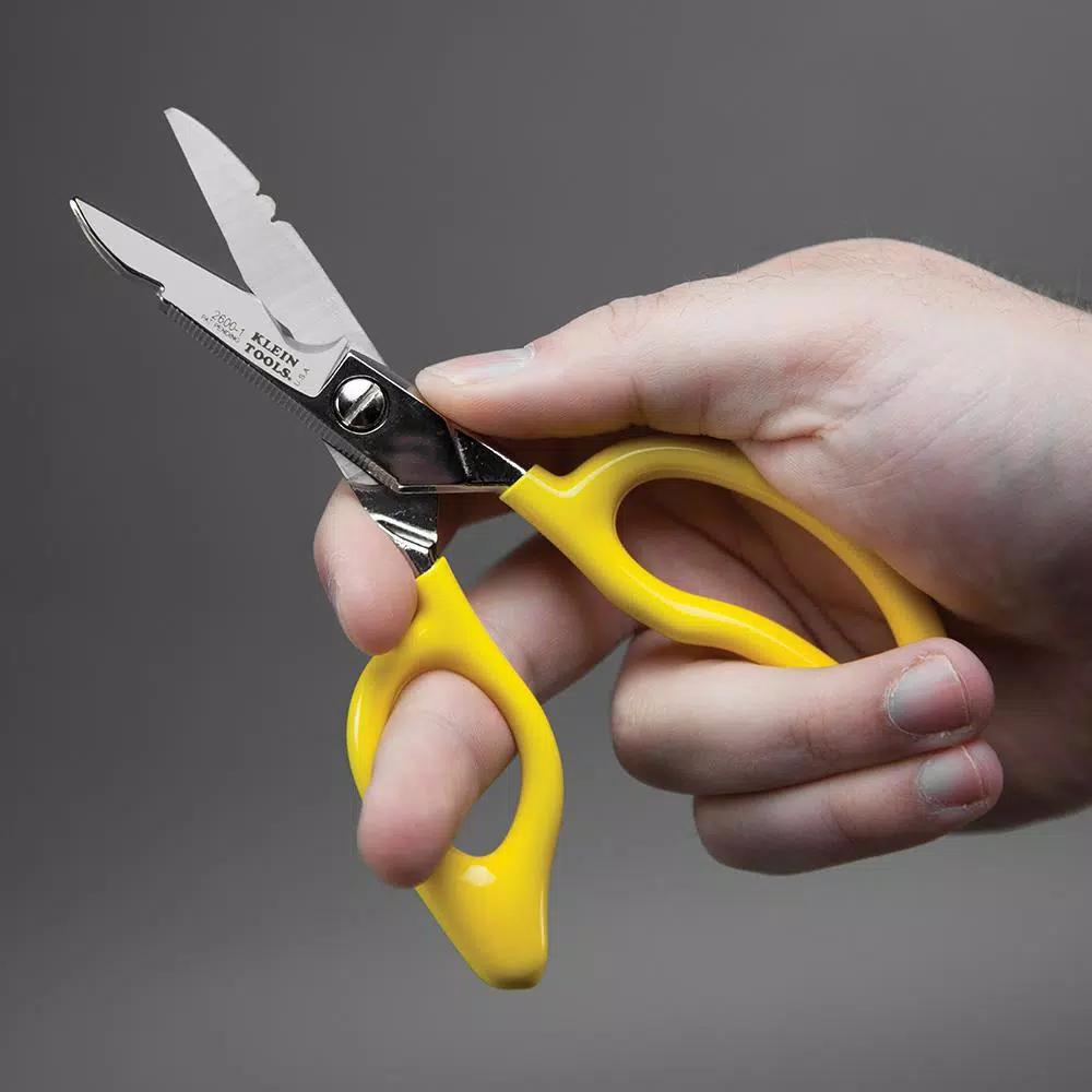 Klein Tools All-Purpose Electrician's Scissors with Forged High Carbon Steel Blades and Wire Stripping Notches
