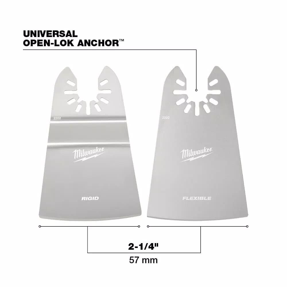 Milwaukee OPEN-LOK 2-Piece Stainless Steel Scraper Blade Kit for Oscillating Multi-Tools
