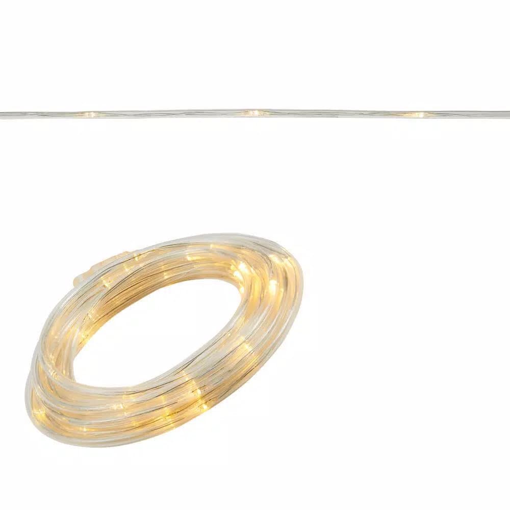 Home Accents Holiday Holiday Showtime 26 ft. 100-Light LED Warm White Micro Dot Rope Light, Battery Operated