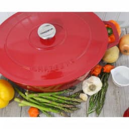 Chasseur French Enameled Cast Iron 7.25 qt. Oval Dutch Oven with Lid, Red thumbnail 5