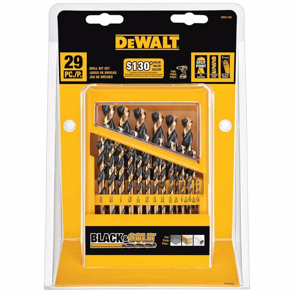 DEWALT 29-Piece Black Oxide Twist Drill Bit Set