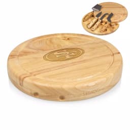 TOSCANA San Francisco 49ers Circo Rubberwood Cheese Board Set with 4 Stainless Steel Tools thumbnail 2