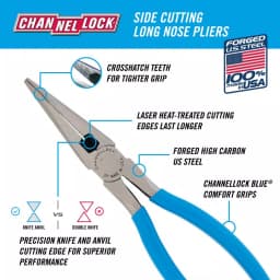 Channellock 7-1/2 in. Long Nose Pliers with Wire Cutter thumbnail 2