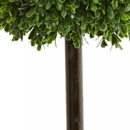 Nearly Natural 2.5 ft. UV Resistant Artificial Boxwood Ball Topiary Tree with Black Pot thumbnail 3