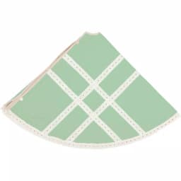 VHC Brands 60 in. Mint Margot Farmhouse Christmas Tree Skirt with Diamond Cut Lace thumbnail 3