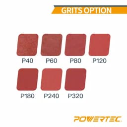 POWERTEC 5 in. 40-Grit Aluminum Oxide Hook and Loop 8-Hole Sanding Discs, 25-Pack thumbnail 2