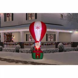 Airblown 12 ft. Inflatable Santa in Hot Air Balloon with Northern Sky Light Show Projection thumbnail 2