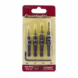 Milescraft Adjustable Titanium Coated Countersink Drill Bit Set, 4-Piece, Hex Shank thumbnail 1