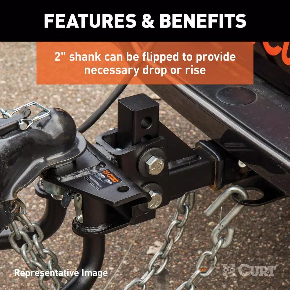 CURT Round Bar Weight Distribution Hitch Kit, 10,000 - 14,000 lbs. GTW, 31-5/8" Bars