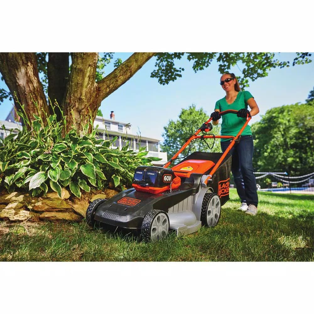 BLACK+DECKER 60V MAX Cordless 20 in. Walk Behind Push Lawn Mower with (2) 2.5 Ah Batteries and Charger