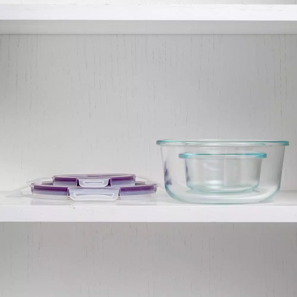 Snapware Total Solutions 8-Piece Glass Food Storage Set with Write + Erase Lids