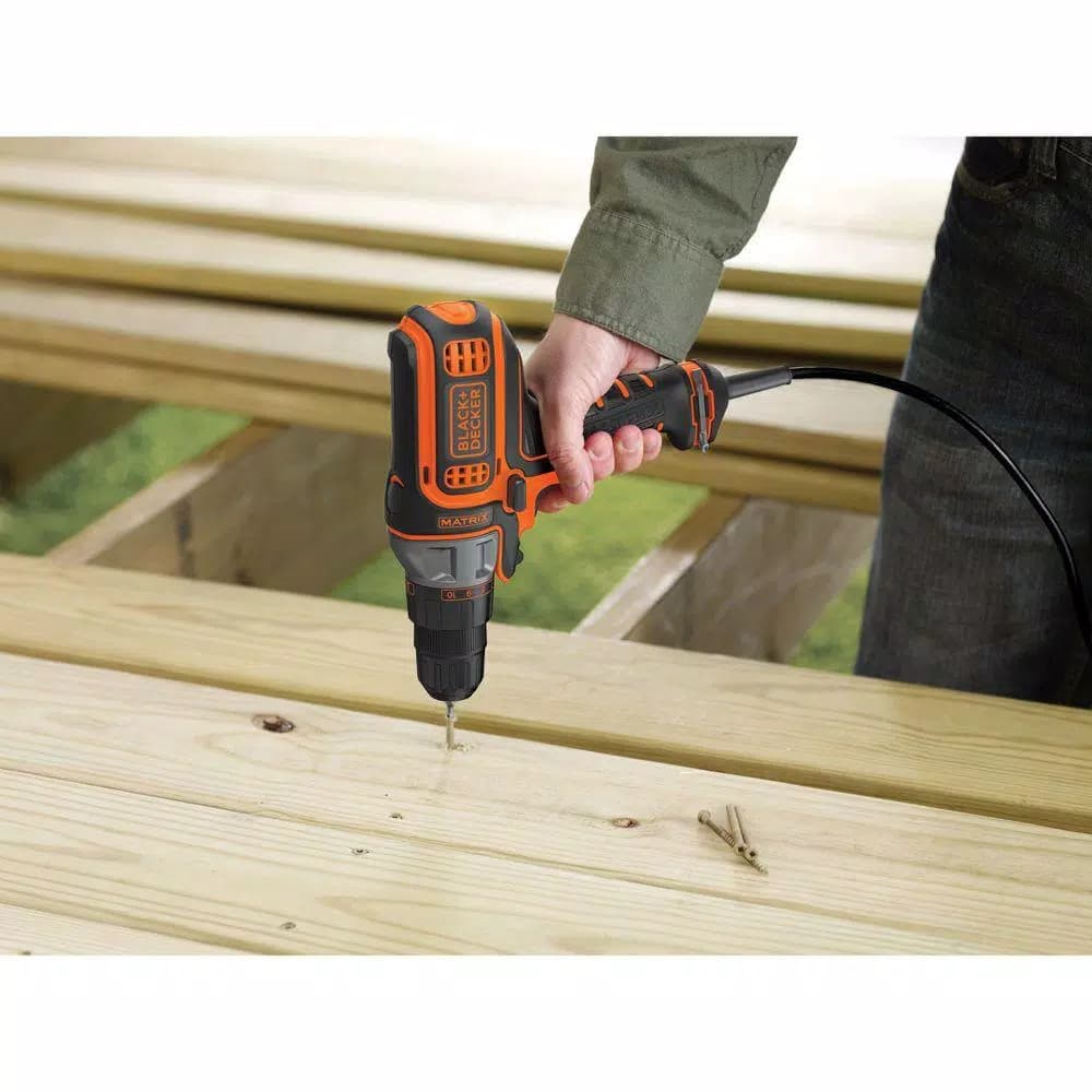 BLACK+DECKER Matrix 4 Amp 3/8 in. Corded Drill and Driver with Quick Connect System