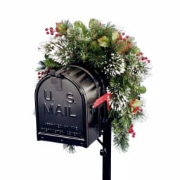 National Tree Company 36 in. Wintry Pine Collection Mailbox Cover with Faux Pinecones and Berries thumbnail 1