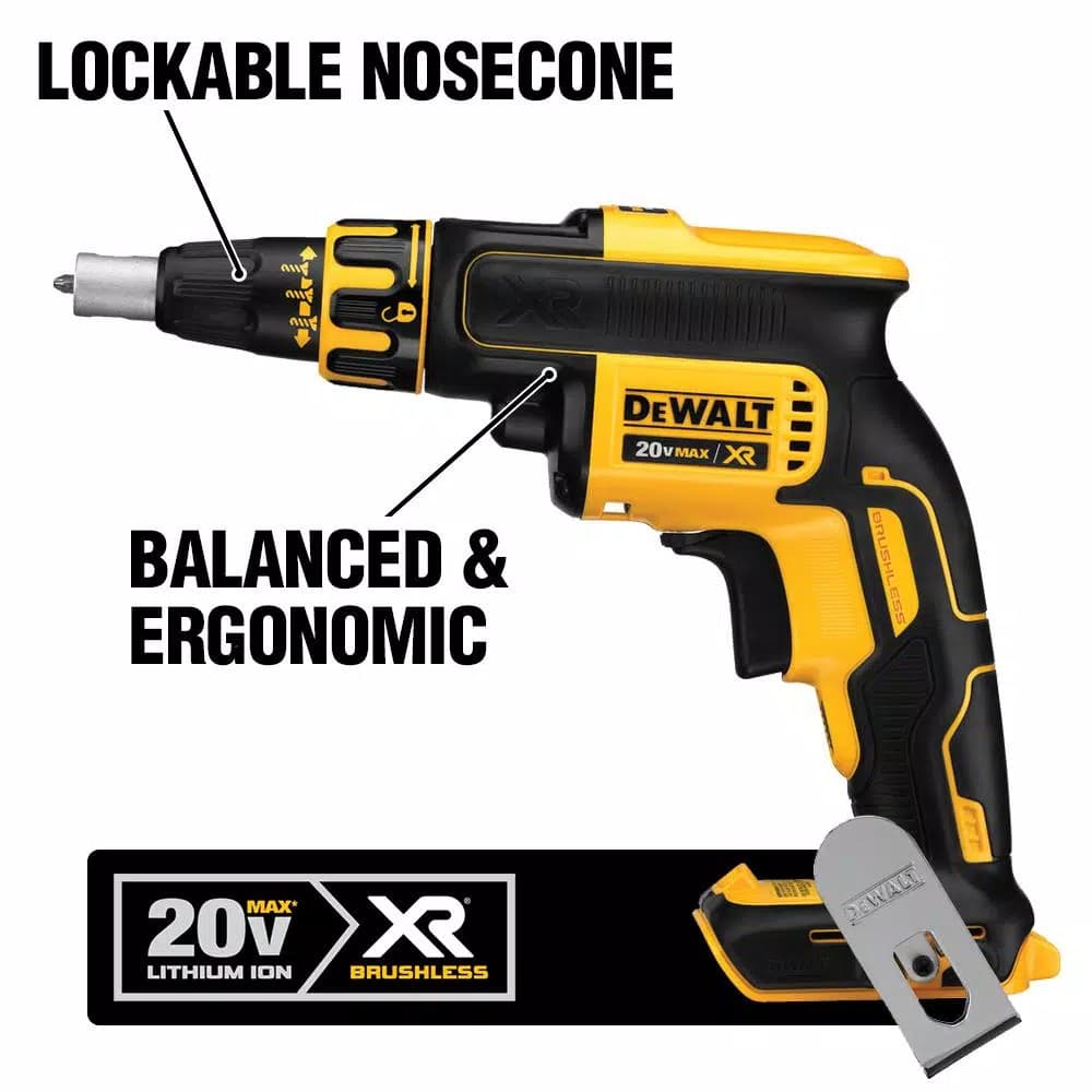 DEWALT 20V MAX XR Cordless Drywall Screw Gun & Cut-out Tool Kit with Impact Driver, (2) 2.0 Ah Batteries & Charger