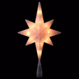 Northlight Frosted Bethlehem Star Christmas Tree Topper with Gold Scrolling Design and Clear Mini Lights thumbnail 1
