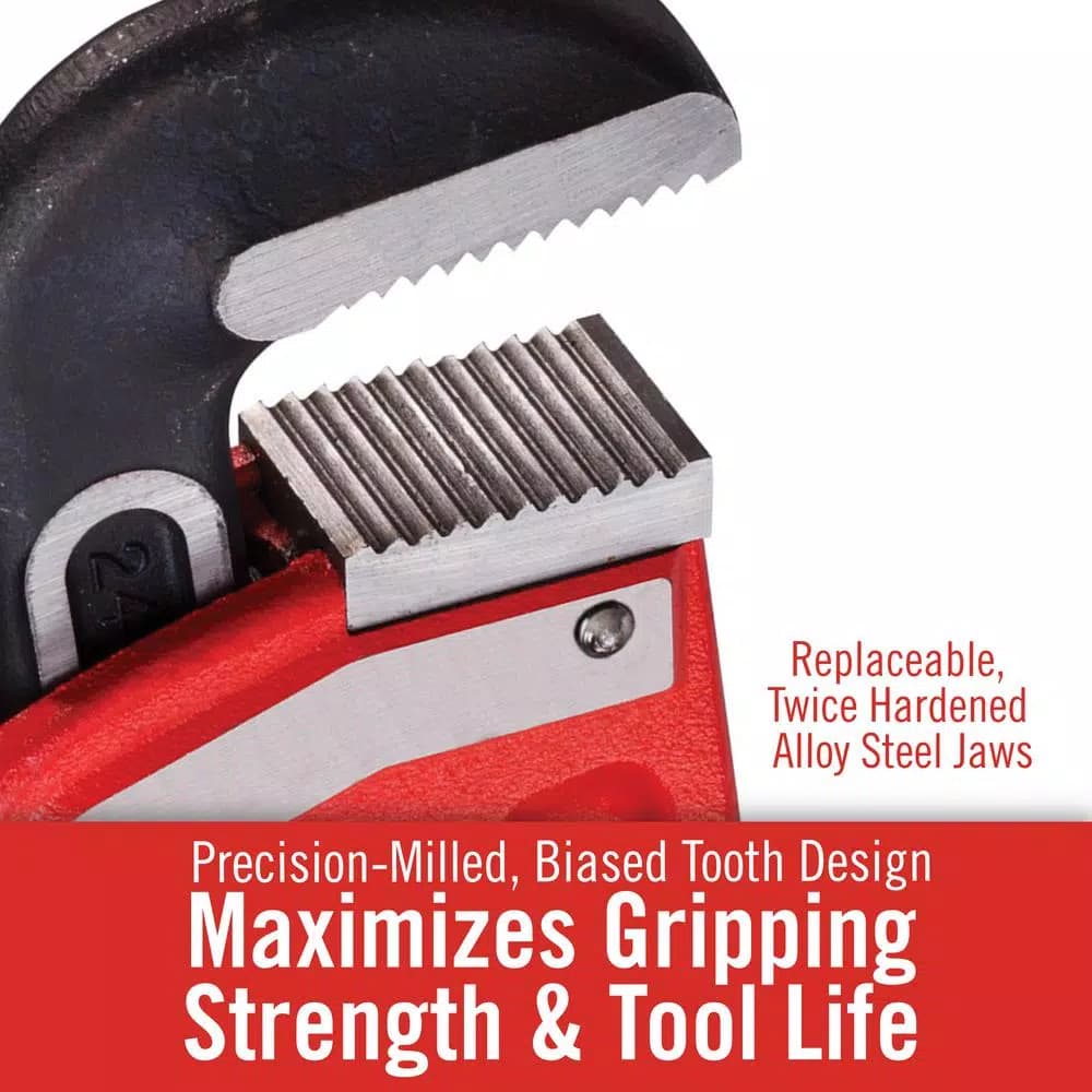 RIDGID 24 in. Heavy-Duty Straight Pipe Wrench, 3 in. Capacity