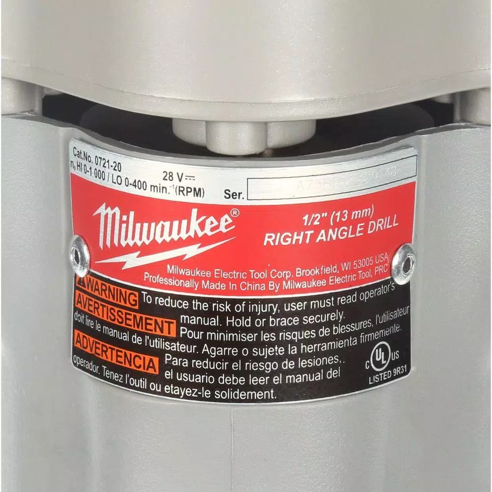 Milwaukee M28 28V Cordless 1/2 in. Right Angle Drill Kit with 3.0 Ah Battery and Charger