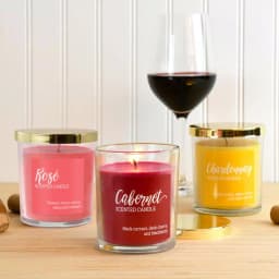 LUMABASE Wine Collection Scented Candle Set - 3 Pack Luxury Fragrance Jars thumbnail 3