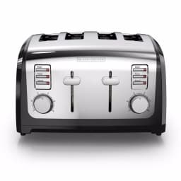 BLACK+DECKER 4-Slice Stainless Steel Wide Slot Toaster with Crumb Tray thumbnail 2
