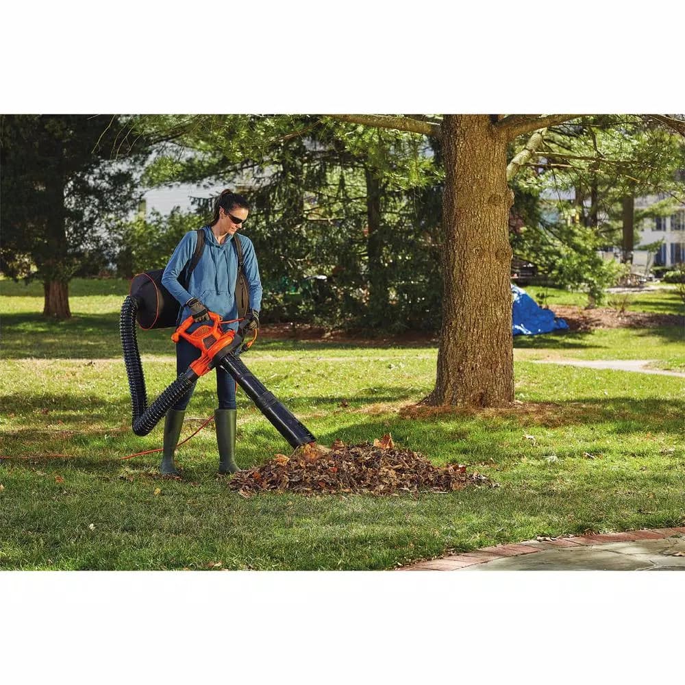 BLACK+DECKER VACPACK 3-in-1 Corded Electric Backpack Leaf Blower, Vacuum, and Mulcher - 250 MPH, 400 CFM, 12 Amp