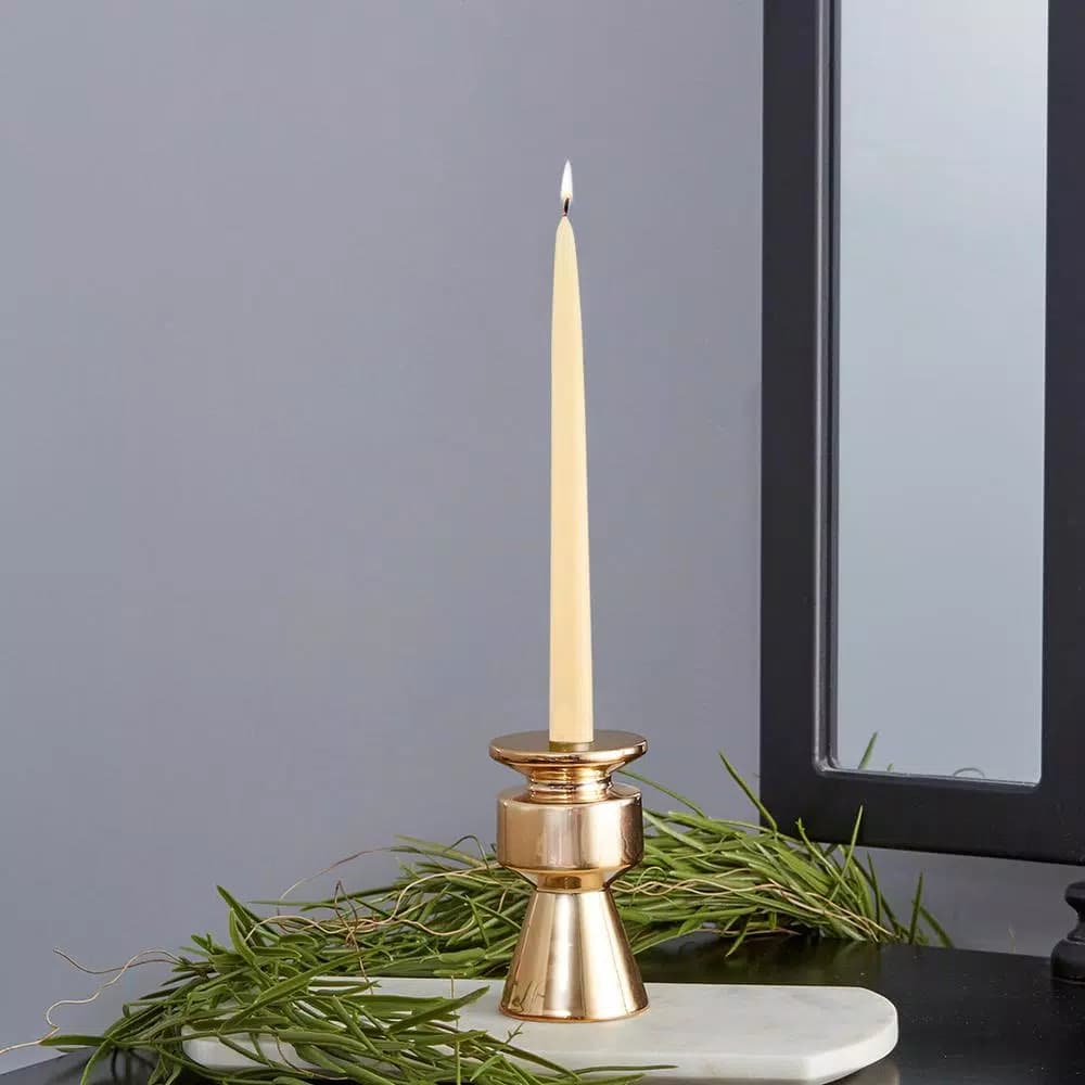 ROOT CANDLES A.I. Root 9 in. Dipped Taper Buttercream Dinner Candles, Beeswax Enriched, Box of 12