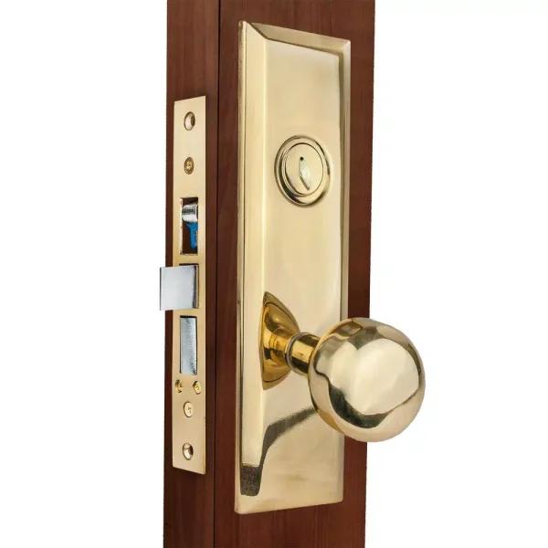 Taco ML914 Bright Brass Solid Brass Mortise Lockset - ANSI Grade 1 Security