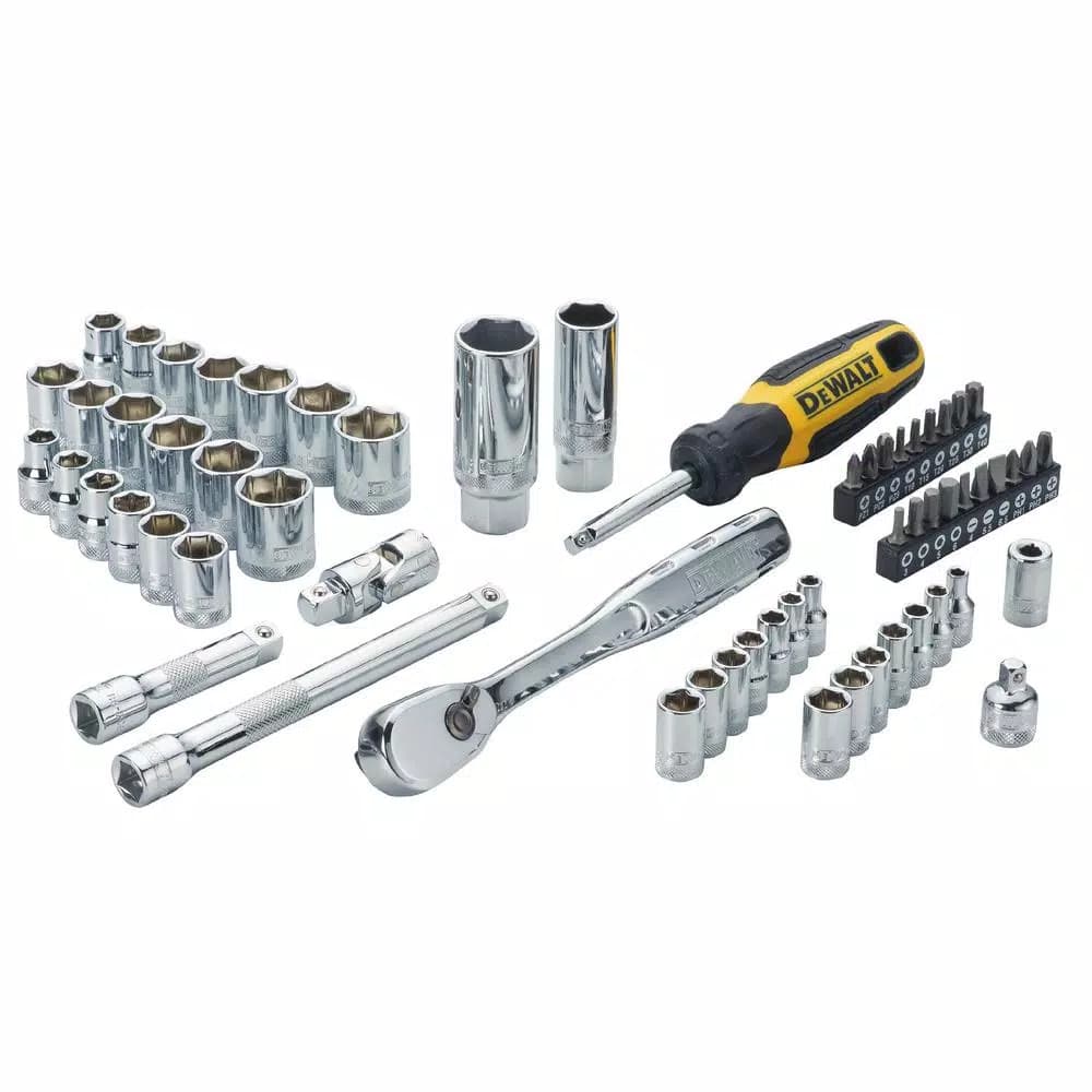 DEWALT 61-Piece 1/4 in. and 3/8 in. Drive Combination Socket Set