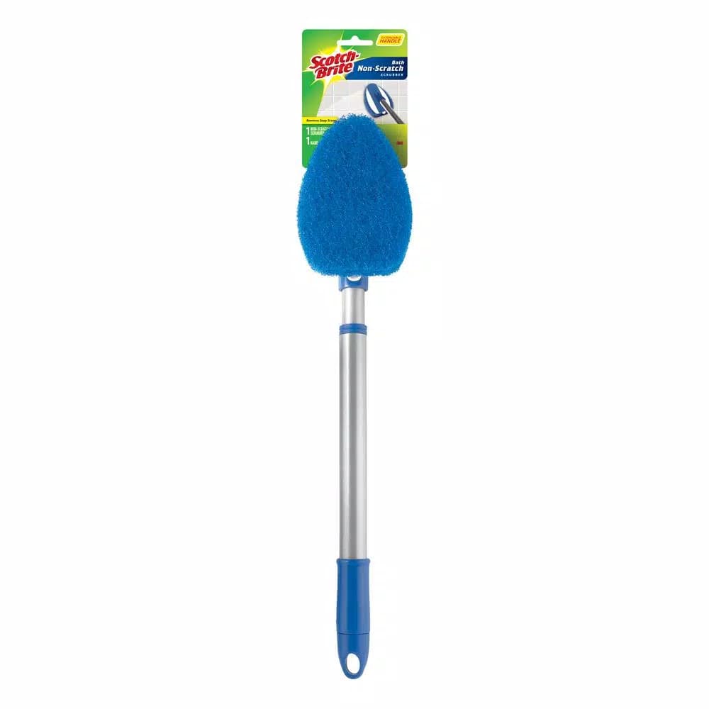 3M Scotch-Brite Non-Scratch Tub and Shower Scrubber with Long Extendable Handle