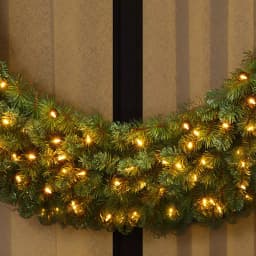 Home Accents Holiday 60 in. Wesley Pre-Lit Long Needle Pine Artificial Christmas Wreath with 240 Warm White LED Lights thumbnail 5