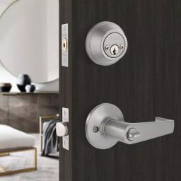 Toledo Fine Locks Double Cylinder Keyed Entry Combination Set, Satin Nickel thumbnail 2
