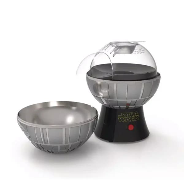 Pangea Brands Star Wars Death Star 3 oz. Hot Air Popcorn Popper, Grey Metallic Countertop Machine