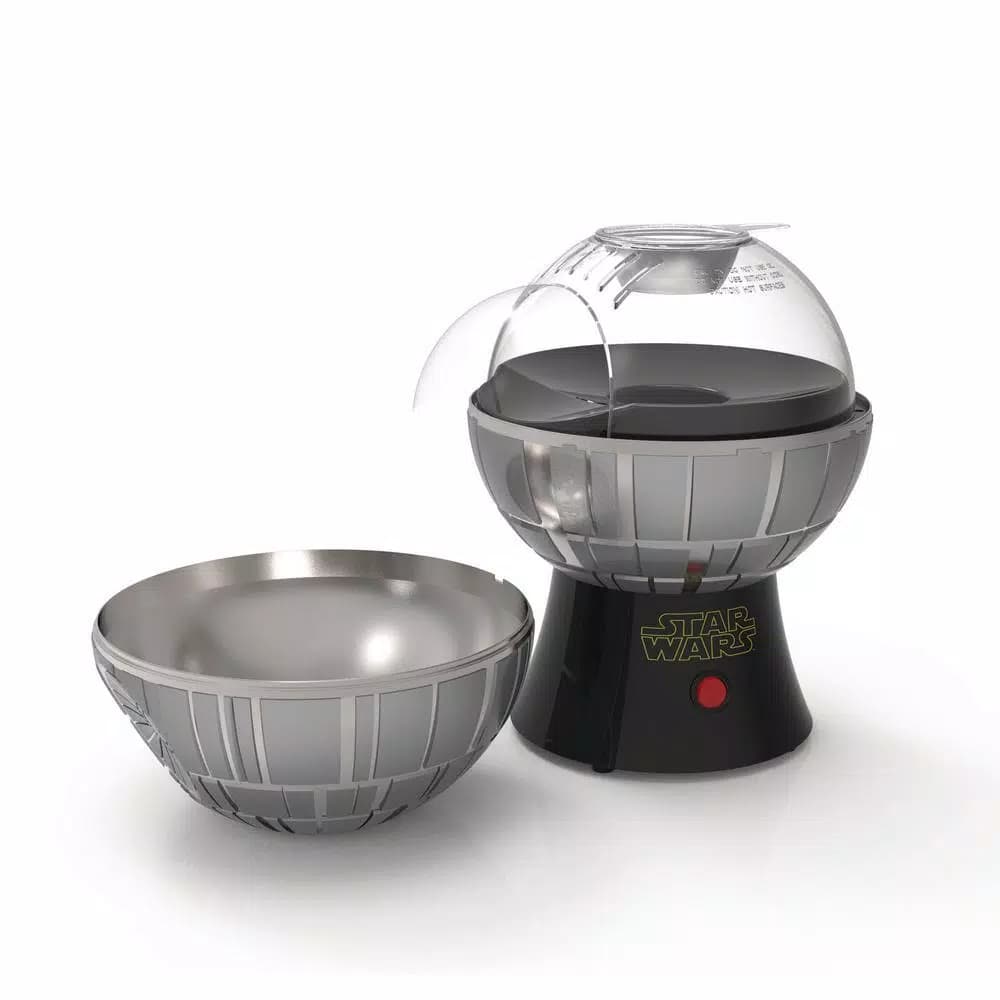 Pangea Brands Star Wars Death Star 3 oz. Hot Air Popcorn Popper, Grey Metallic Countertop Machine