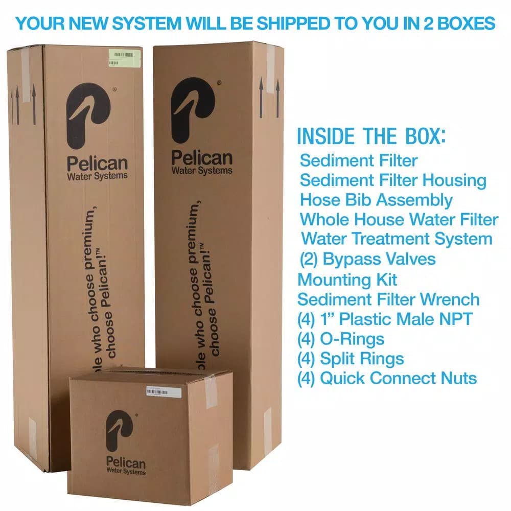 Pelican Water Pelican PSE2000 Whole House Water Filtration and NaturSoft Water Softener Alternative System, 15 GPM