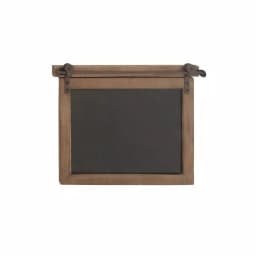 LITTON LANE Rectangular Wooden Chalkboard Memo Board with Rustic Iron Rail thumbnail 2