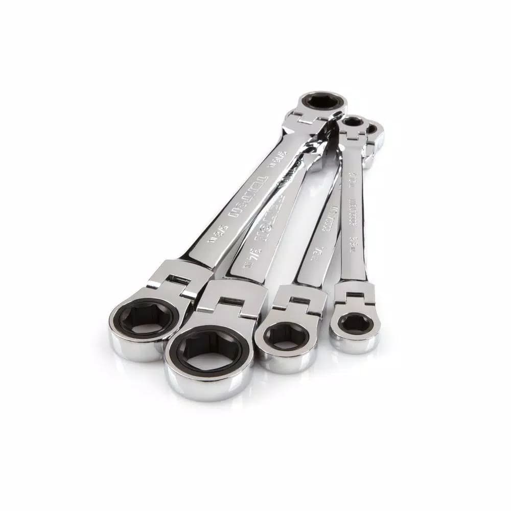 TEKTON 4-Piece Flex-Head Ratcheting Box End Wrench Set, 5/16 in. to 3/4 in.