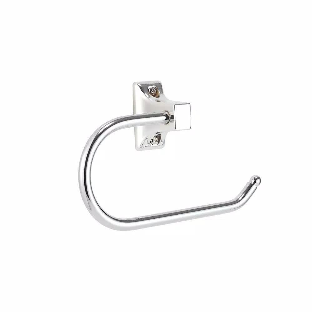 Croydex Sutton Single Post Toilet Paper Holder, Chrome Metal Wall Mount