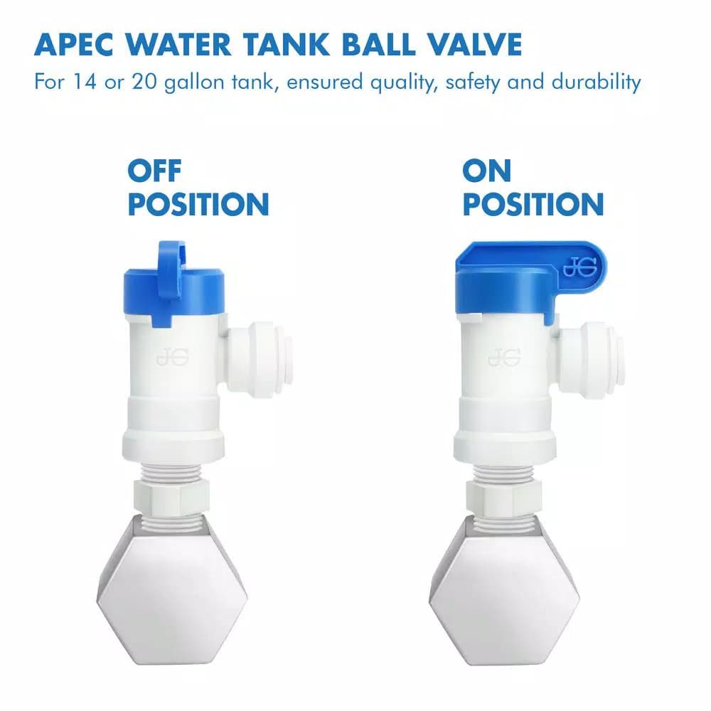 APEC Water Systems APEC Reverse Osmosis Tank Ball Valve, 3/4 in. NPTF to 1/4 in. Output, for 14 or 20 Gallon Storage Tanks