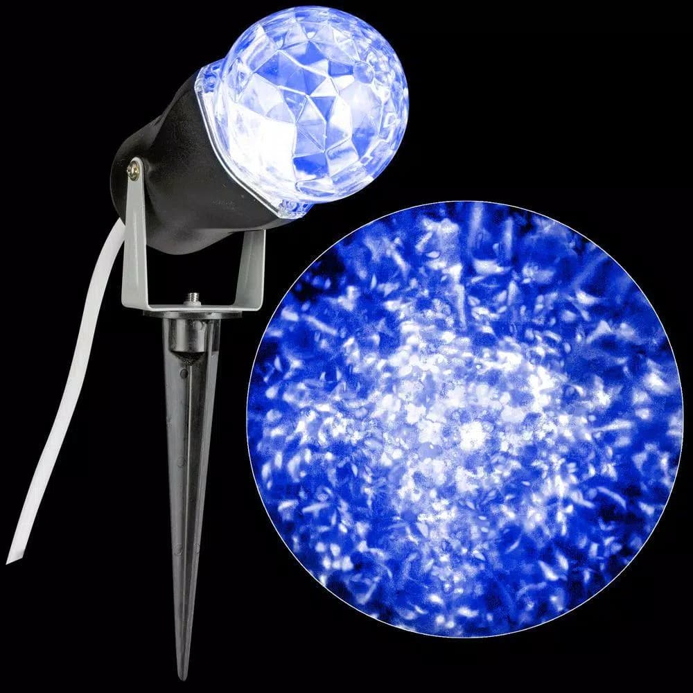 LightShow Icy Blue Projection Kaleidoscope LED Spotlight with Ground Stake