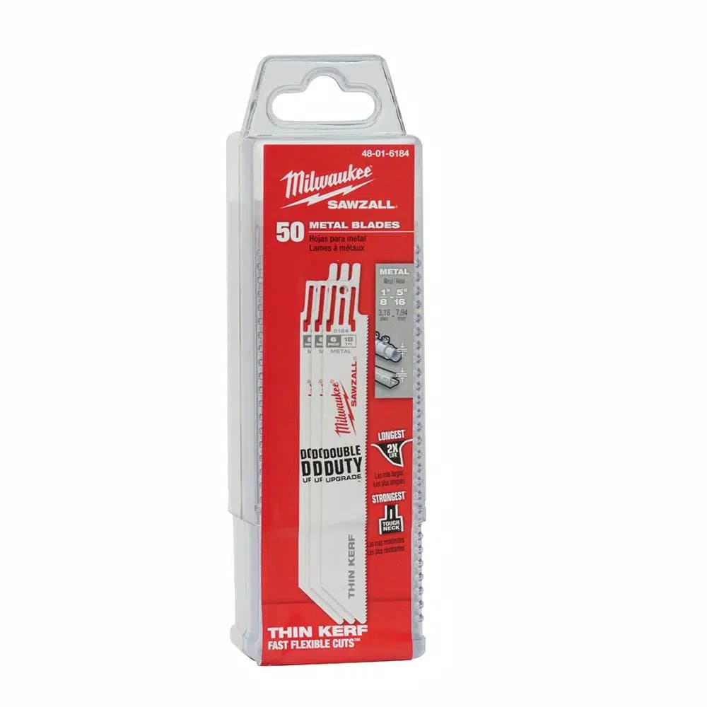 Milwaukee 6 in. 18 TPI Metal Cutting Reciprocating Saw Blades, 50 Pack