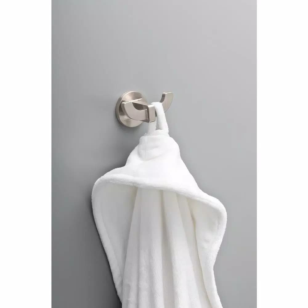 Delta Mandolin Double Towel Hook, SpotShield Brushed Nickel