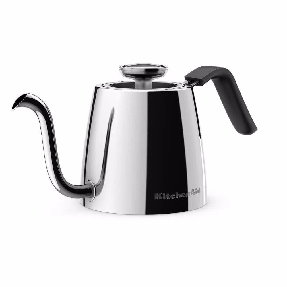 KitchenAid 4-Cup Precision Gooseneck Stovetop Kettle, Polished Stainless Steel, 1 Liter