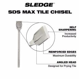 Milwaukee SDS-Max SLEDGE 2 in. x 15 in. Steel Tile Chisel Bit thumbnail 3