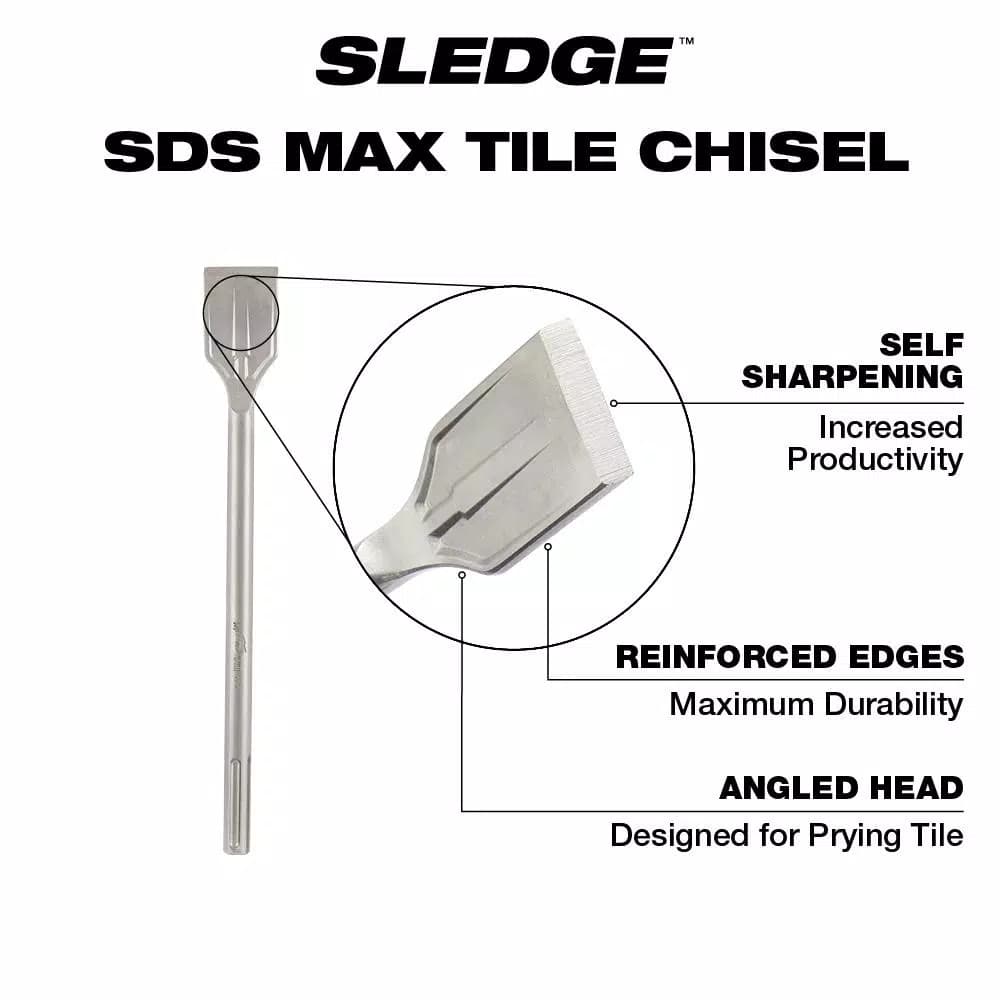 Milwaukee SDS-Max SLEDGE 2 in. x 15 in. Steel Tile Chisel Bit