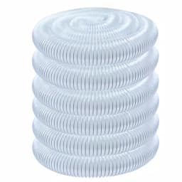 POWERTEC 4 in. x 50 ft. Flexible PVC Dust Collection Hose, Clear with Steel Wire Reinforcement thumbnail 1